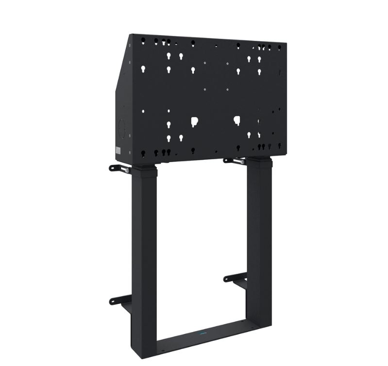 Floor supported wall lift XXL for touch screen 86 inch, 120kg - BLACK