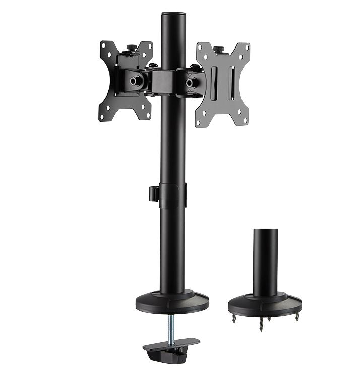 Logilink Dual monitor mount, 17-32", steel, curved screens, 8 kg max