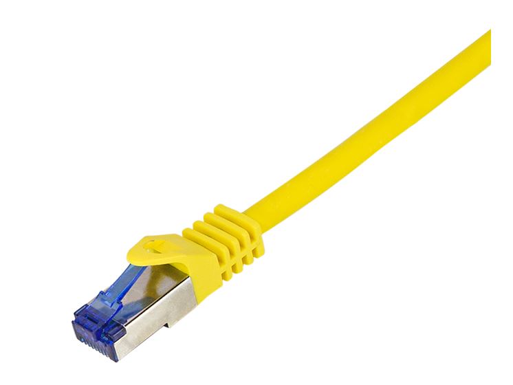 LogiLink Patch cable Ultraflex, Cat.6A, S/FTP, yellow, 0.5 m