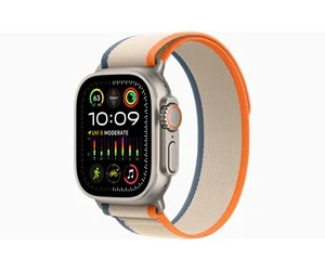 Apple Watch Ultra 2 GPS + Cellular 49mm - Titanium Case with Orange/Beige Trail Loop - S/M