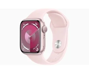 Apple Watch Series 9 GPS 45mm - Pink Aluminium Case with Light Pink Sport Band - M/L