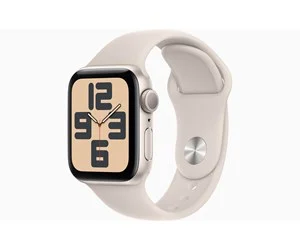 Apple Watch SE (2023) GPS 40mm - Starlight Aluminium Case with Starlight Sport Band - M/L — produktfoto