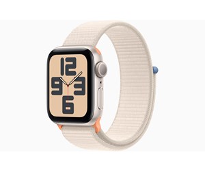 Apple Watch SE (2023) GPS 40mm - Starlight Aluminium Case with Starlight Sport Loop — produktfoto