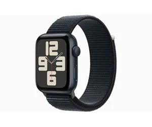 Apple Watch SE (2023) GPS 44mm - Midnight Aluminium Case with Midnight Sport Loop — produktfoto