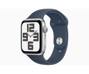 Apple Watch SE (2023) GPS 44mm - Silver Aluminium Case with Storm Blue Sport Band - M/L