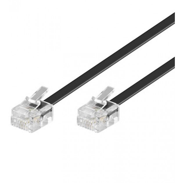 TELEFON KABEL RJ11 10,0 M SORT