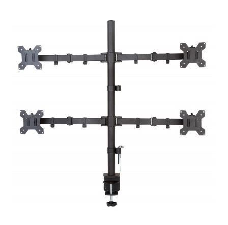 TECHly - Stativ - for 4 LCD displays - sort - skærmstørrelse: 13-27 - klemmemonterbar