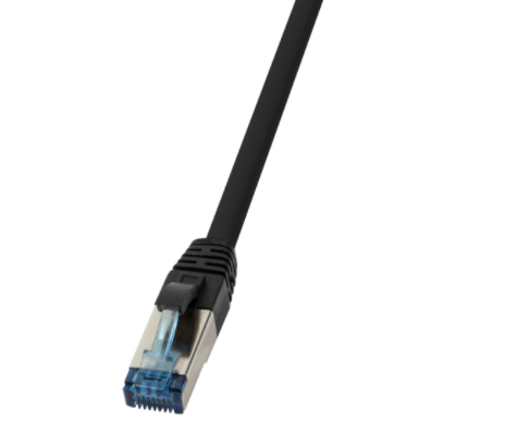 Cat.6A S/FTP, PUR patch cable, 10G, 1m, black