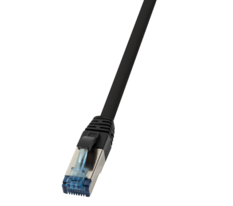 Cat.6A S/FTP, PUR patch cable, 10G, 7.5m, black