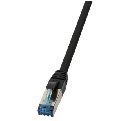 Cat.6A S/FTP, PUR patch cable, 10G, 10m, black