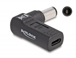 DeLOCK 24 pin USB-C (female) - Strøm DC jackstik 7,4 mm (ID: 5 mm) (male) Sort Strømforsyningsadapter