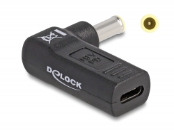 DeLOCK 24 pin USB-C (female) - Strøm DC jackstik 5,5 mm (ID: 3,0 mm) (male) Sort Strømforsyningsadapter