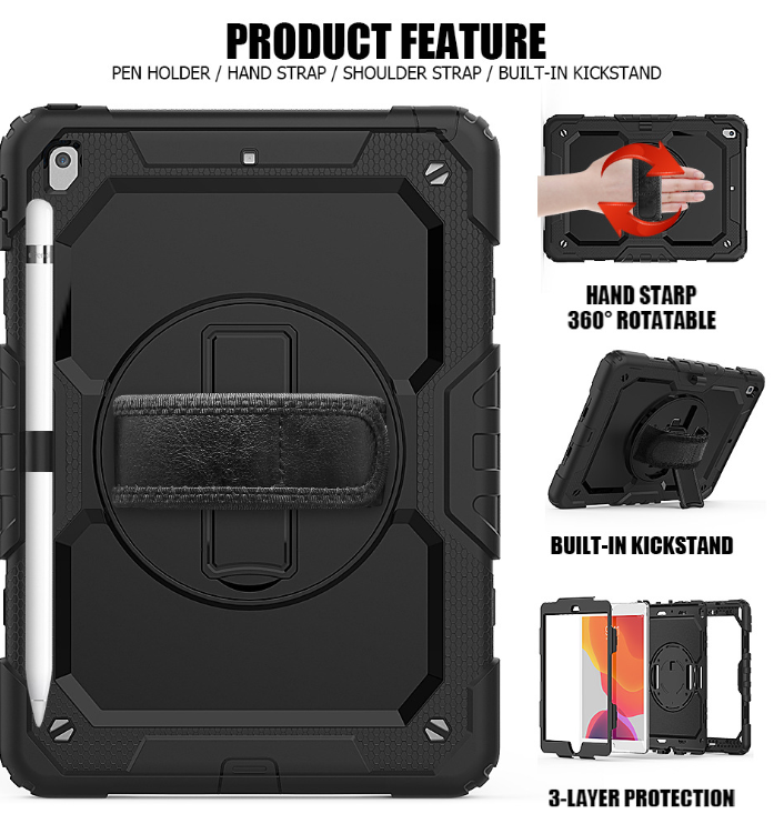 Robust cover til iPad Air 4 - 10,9" med kickstand - sort
