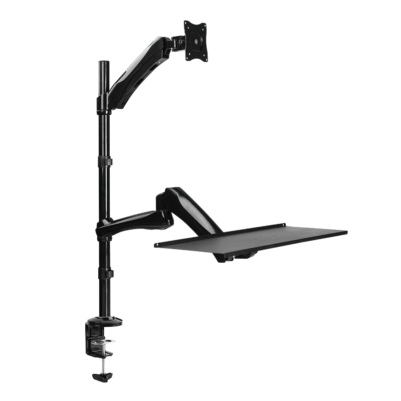 Sit-stand workstation monitor desk mount, tilt -90/+90, sw