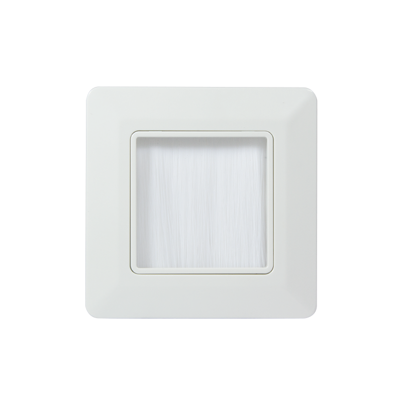 Wall faceplate for cable exit or entry, 80 x 80 mm