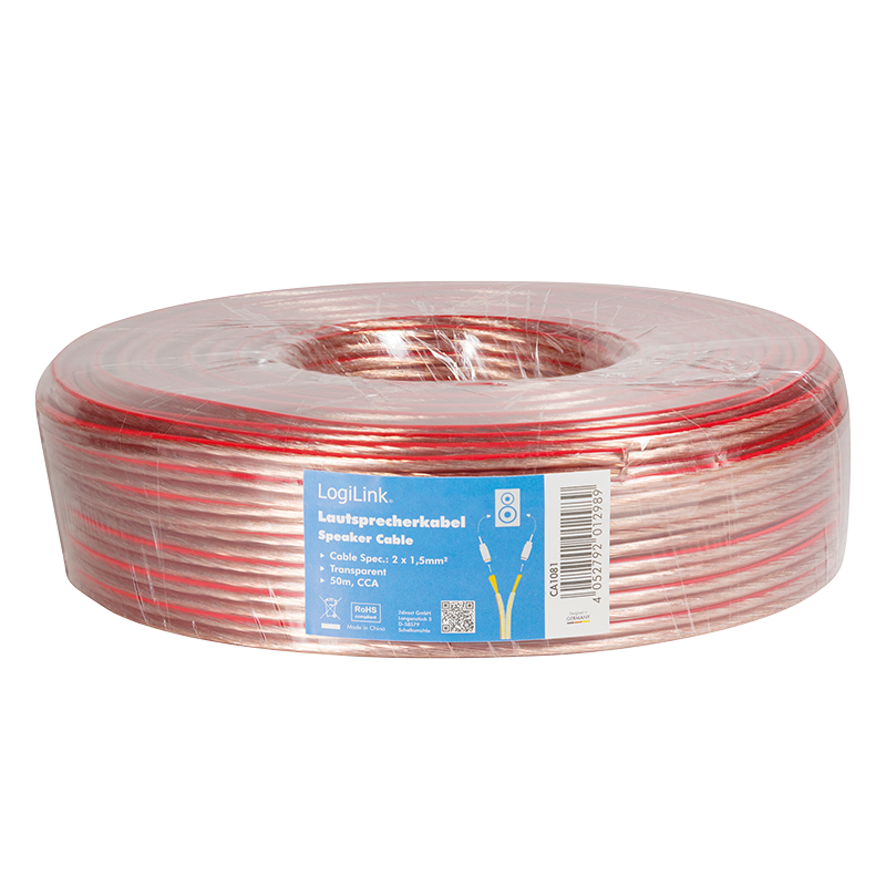 Speaker cable, 2x 1.5 mm², 50m