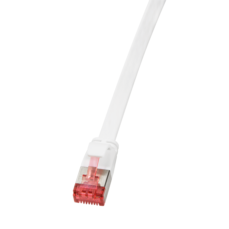 Cat.6A Patch Cable, flat, shielded, 0.5m, white