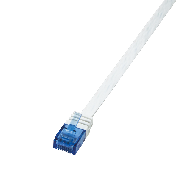 Patch cable flat Cat.5e U/UTP / telephone, 20m, white