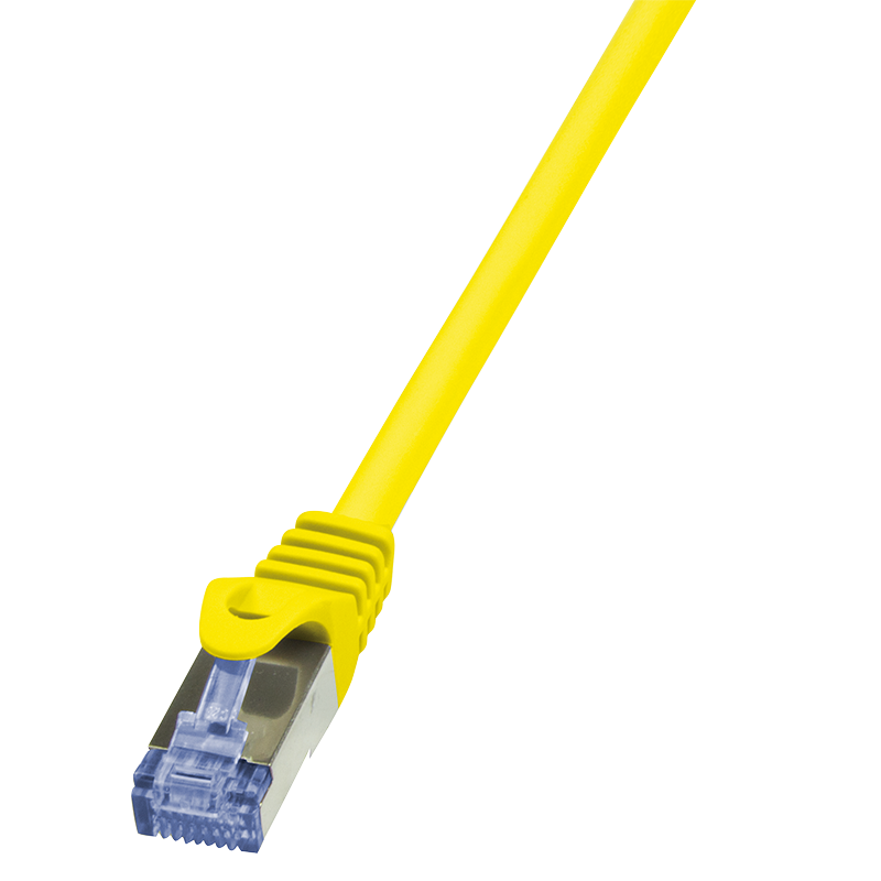 Patch cable Cat.6A 10G S/FTP, PIMF, PrimeLine, yellow, 0.5m