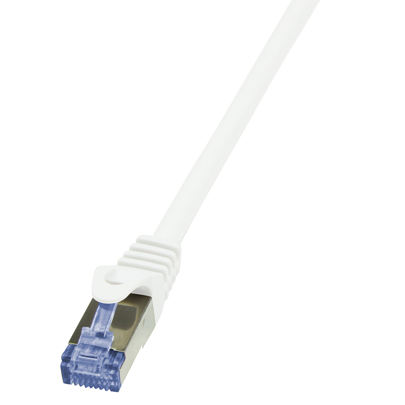 Patch cable Cat.6A 10G S/FTP, PIMF, PrimeLine, white, 15m