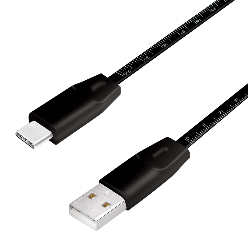 USB-A 2.0 cable USB-A male to USB-C male, black, 1m