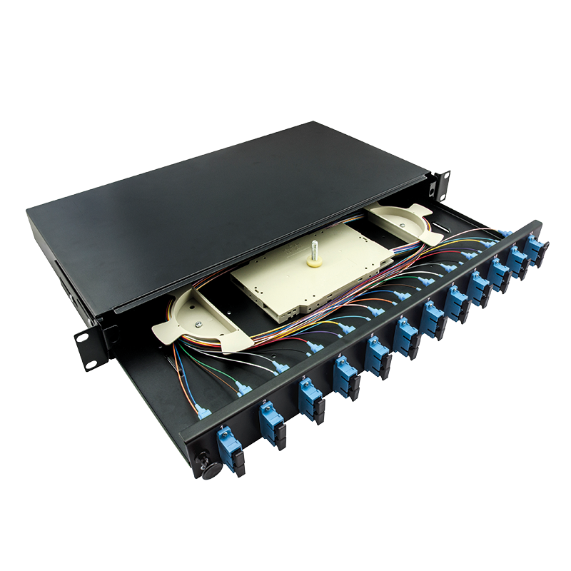 19" Fully loaded optical distribution frame (ODF) SC-DX 12 P