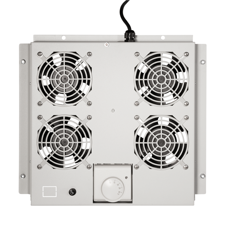 Roof fan tray for floor standing cabinet with 4 fans, grey