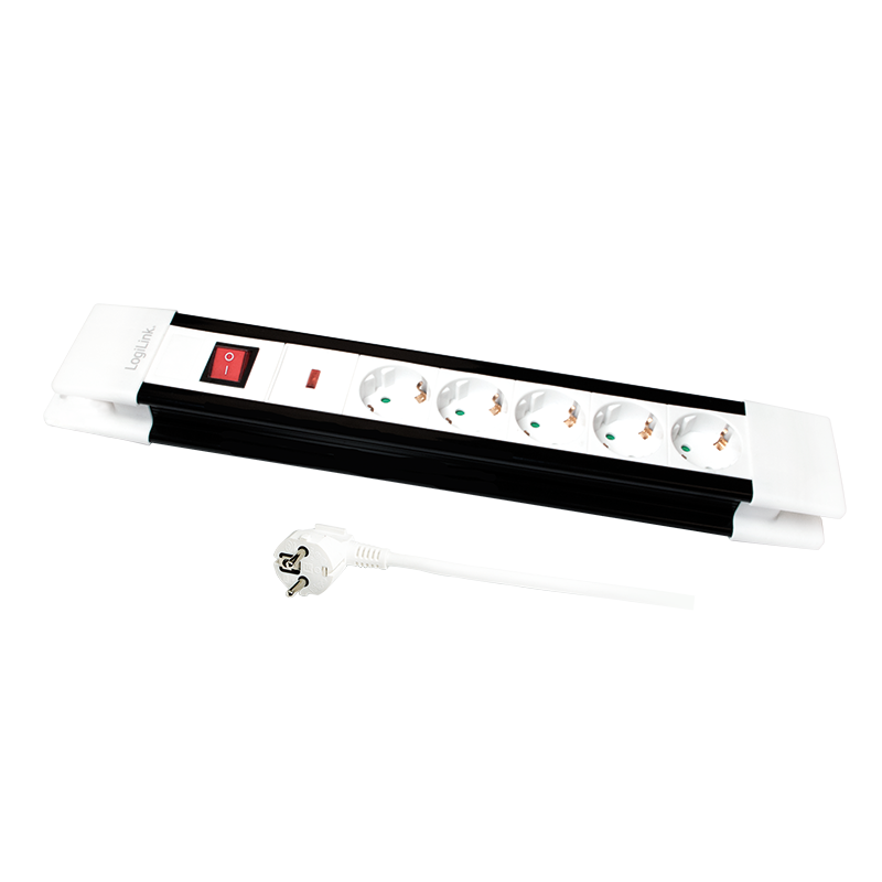 Socket outlet 5-Way with illuminated On/Off switch, 3m