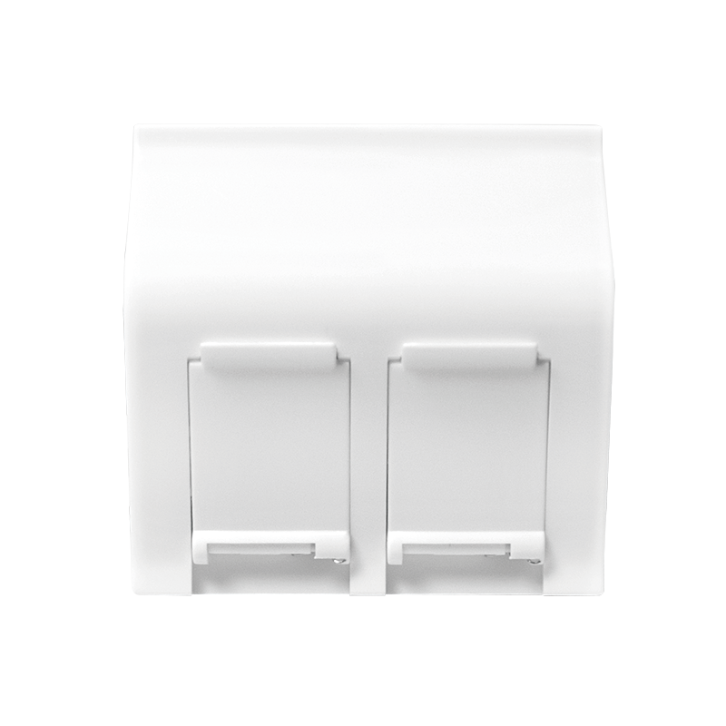 Face plate 45° type, 45 x 45 mm, 2 port, white