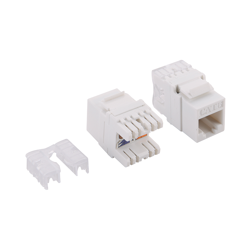 Keystone jack RJ45 Cat.6 unshielded 180° LSA/IDC punch down