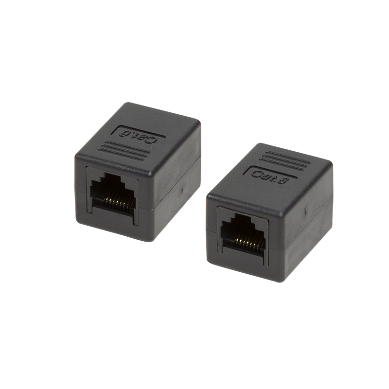 Inline coupler 1:1 Cat.6 RJ45 UTP, black