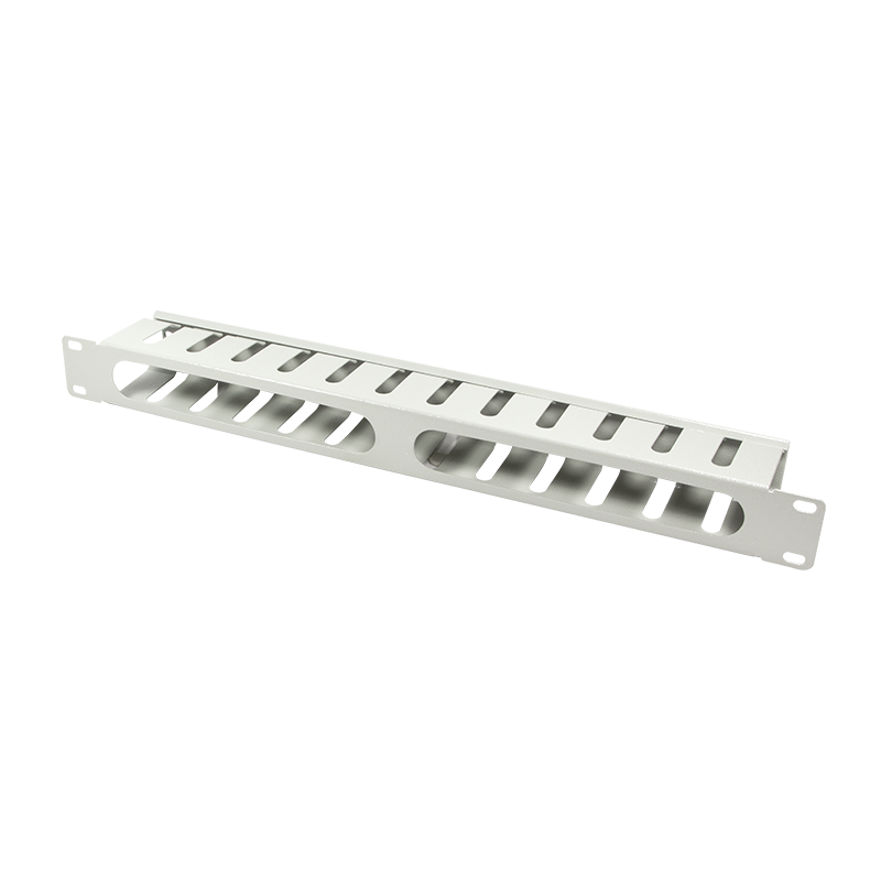 19" covered cable organizer 1U, grey