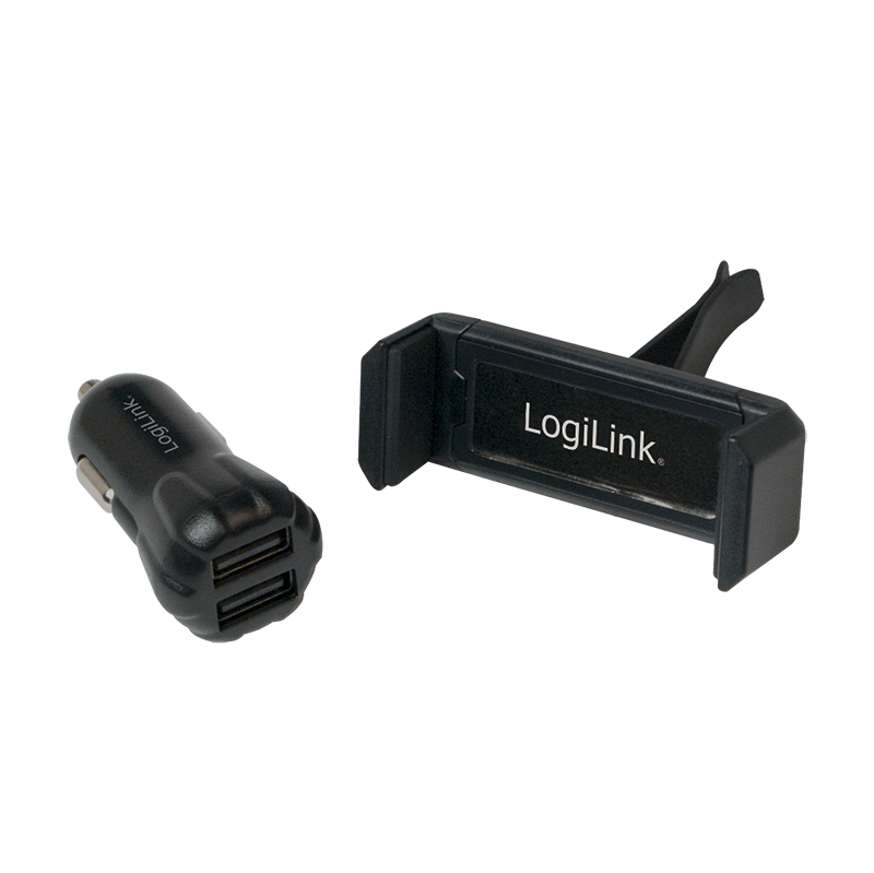 USB car charger + mobile holder