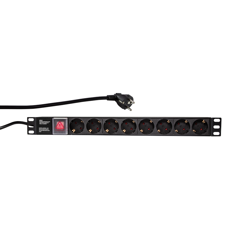 19" PDU with 8 EU sockets, with switch