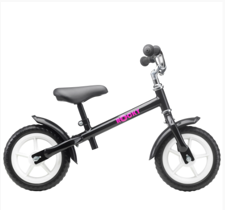 Rocky 10" løbecykel - Black/Pink