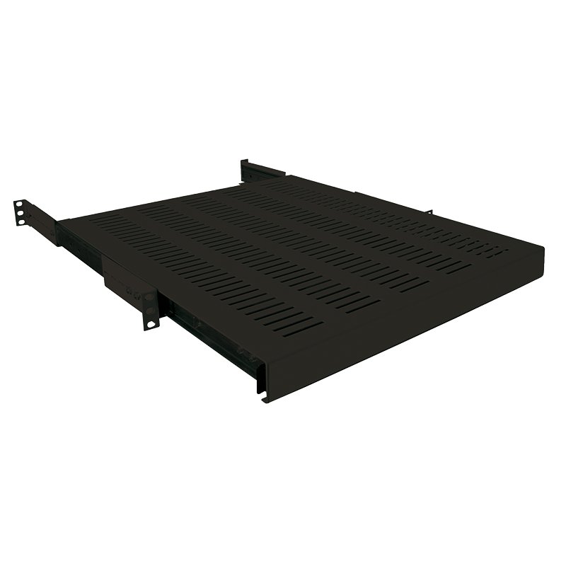 19" Sliding shelf for racks with a depth of 1000 mm, bla