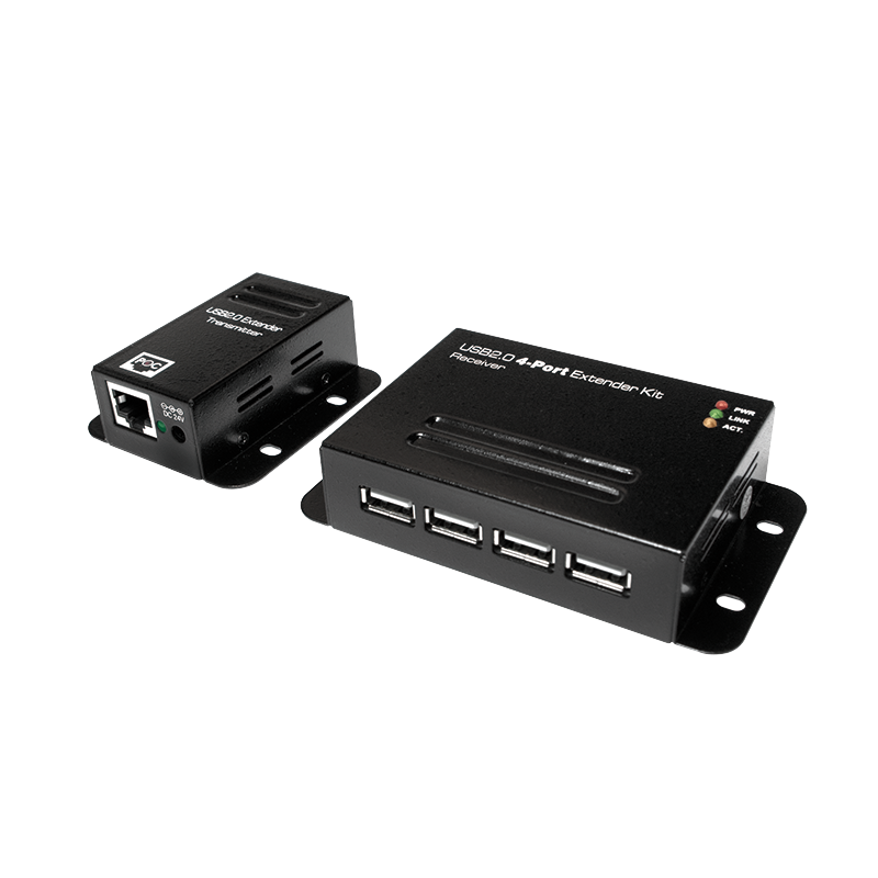 USB 2.0 Cat.5 extender up to 50m with 4-port hub