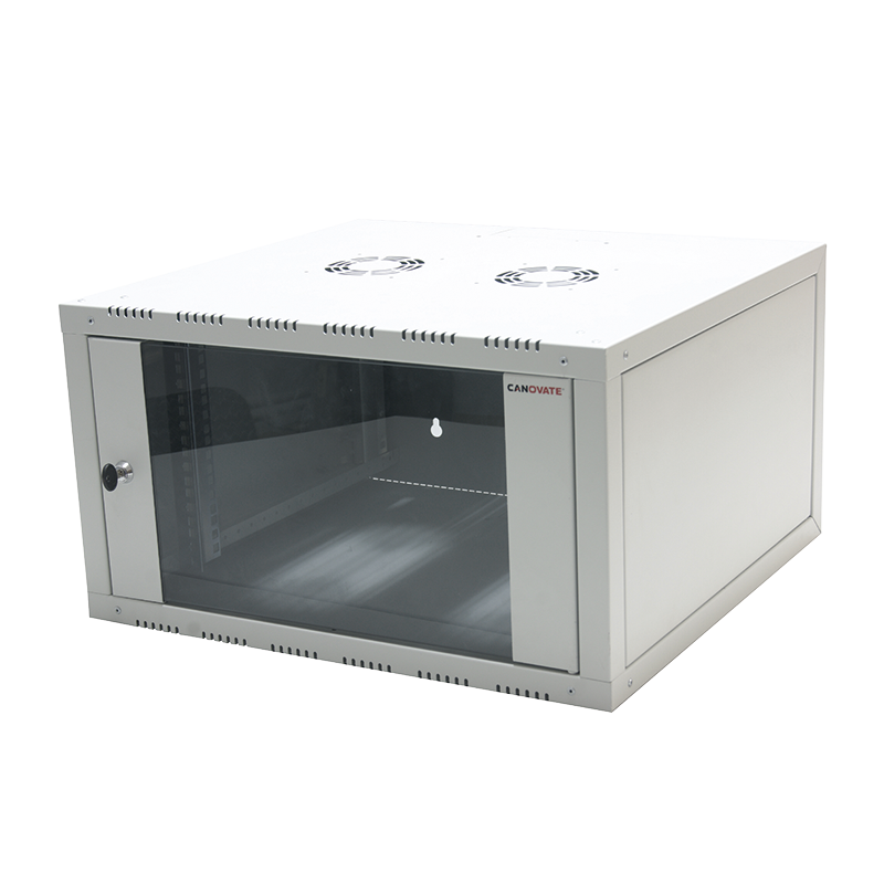 19" Wallmounted single-section cabinet 15U 600 x 560 mm, gre