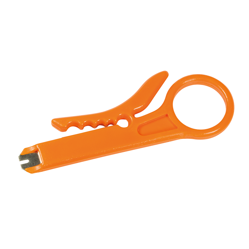 IDC punchdown tool with wire stripper, plastic