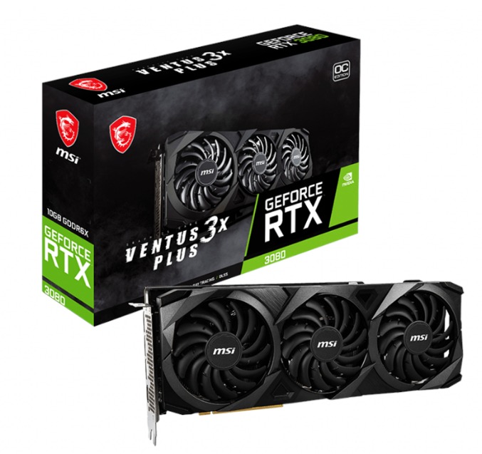 MSI GeForce RTX 3080 VENTUS 3X PLUS OC LHR - 10GB GDDR6X RAM - Grafikkort
