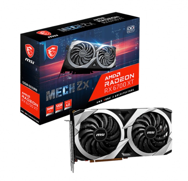 MSI Radeon RX 6700 XT MECH 2X OC - 12GB GDDR6 RAM - Grafikkort