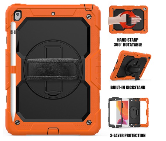 Robust cover til iPad 10,2 med kickstand - Orange