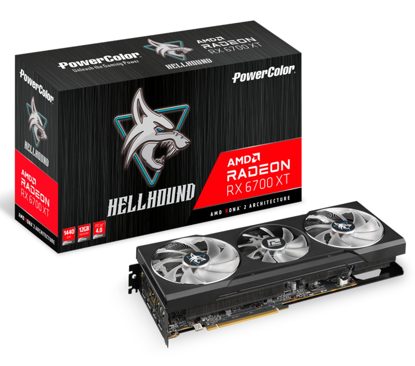 PowerColor Radeon RX 6700 XT Hellhound - 12GB GDDR6 RAM - Grafikkort