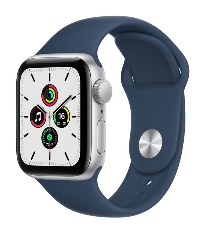 Apple Watch SE GPS 40mm Silver Aluminium Case with Abyss Blue Sport Band - Regular