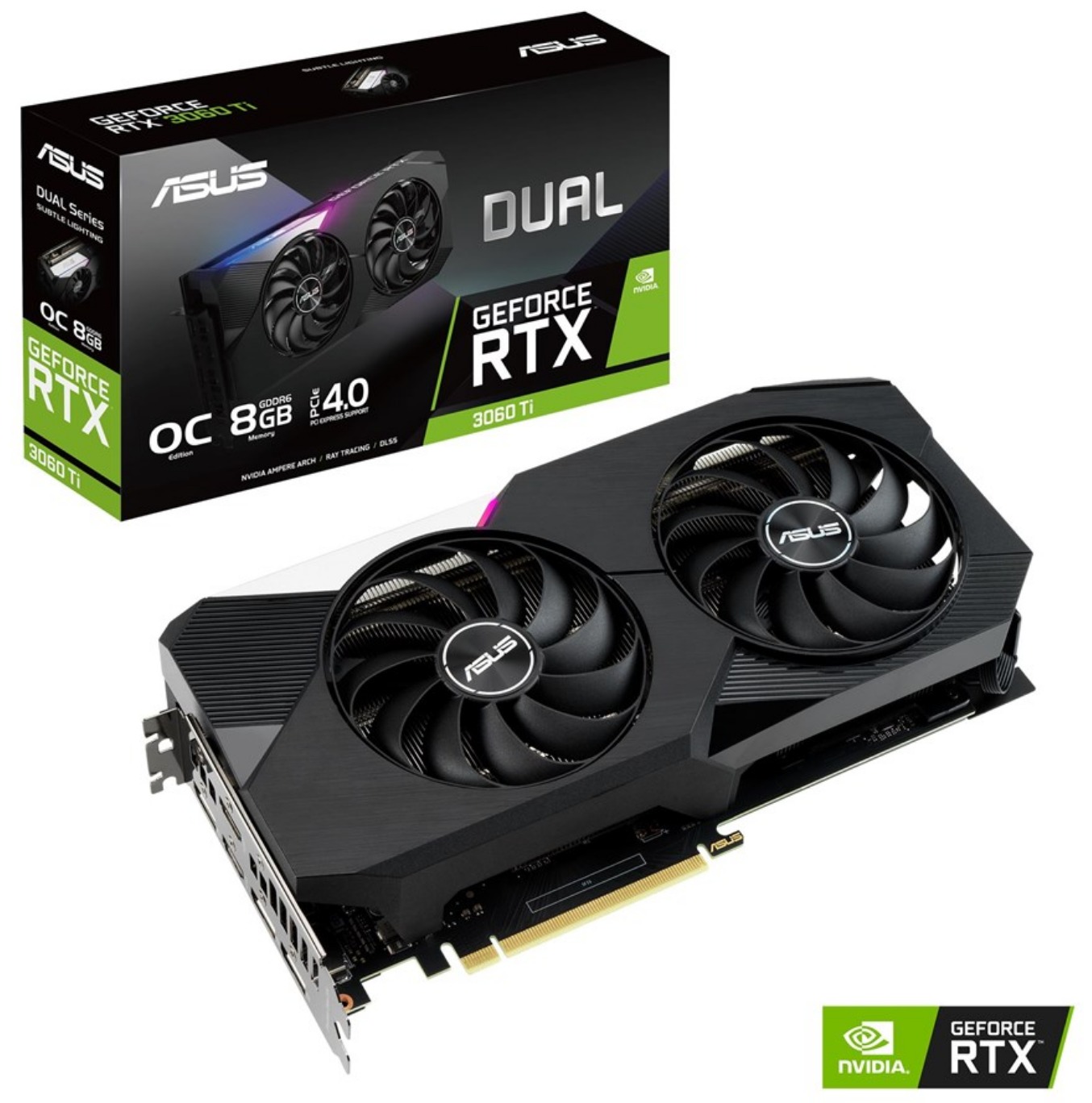 ASUS GeForce RTX 3060 Ti DUAL OC V2 LHR - 8GB GDDR6 RAM - Grafikkort