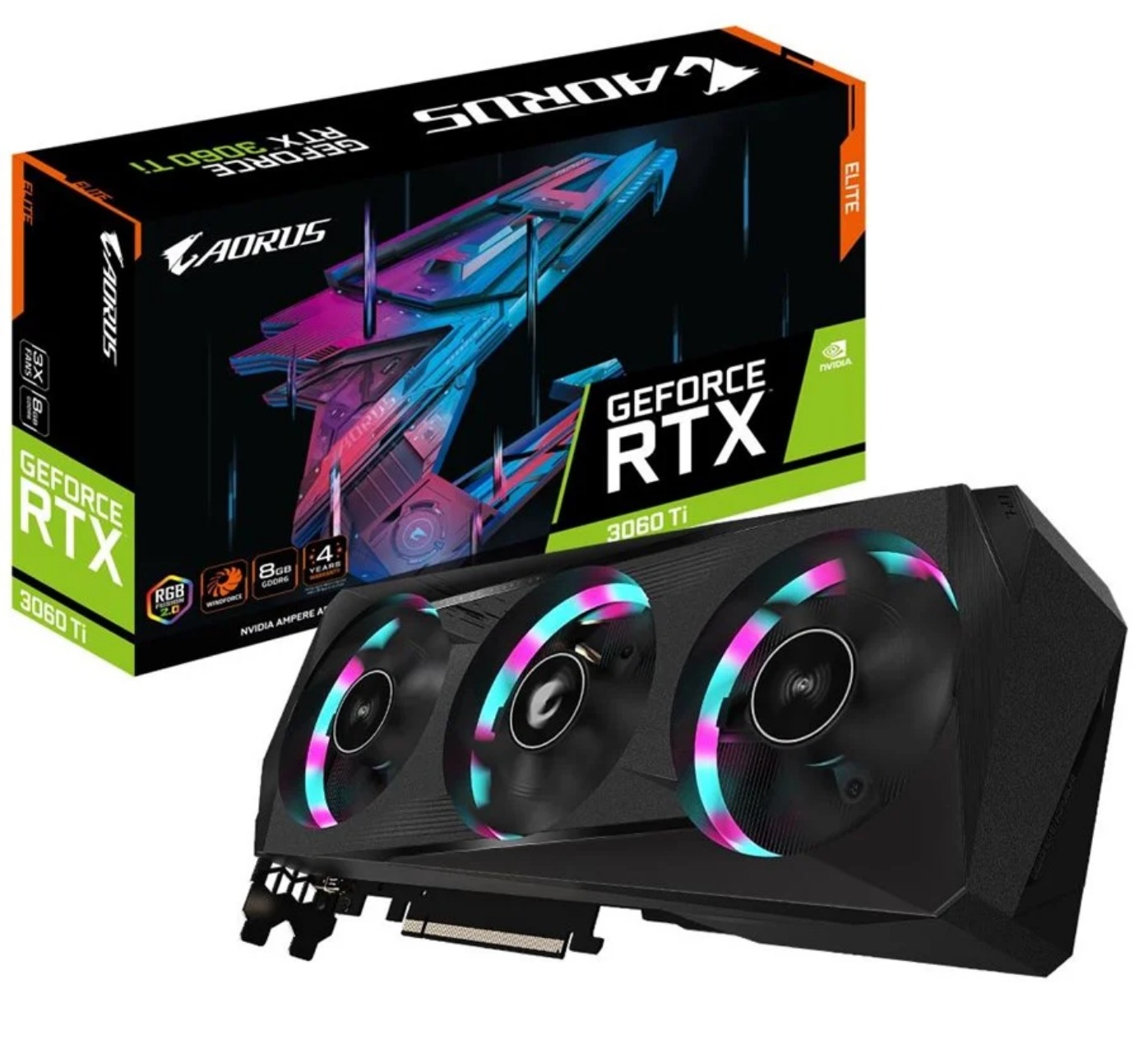 GIGABYTE GeForce RTX 3060 Ti AORUS Elite LHR - 8GB GDDR6 RAM - Grafikkort