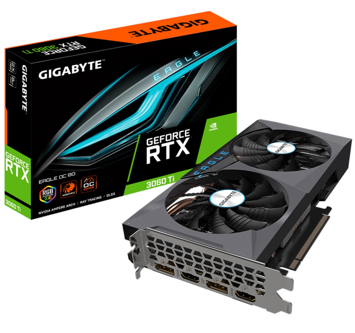 GIGABYTE GeForce RTX 3060 Ti EAGLE OC LHR - 8GB GDDR6 RAM - Grafikkort
