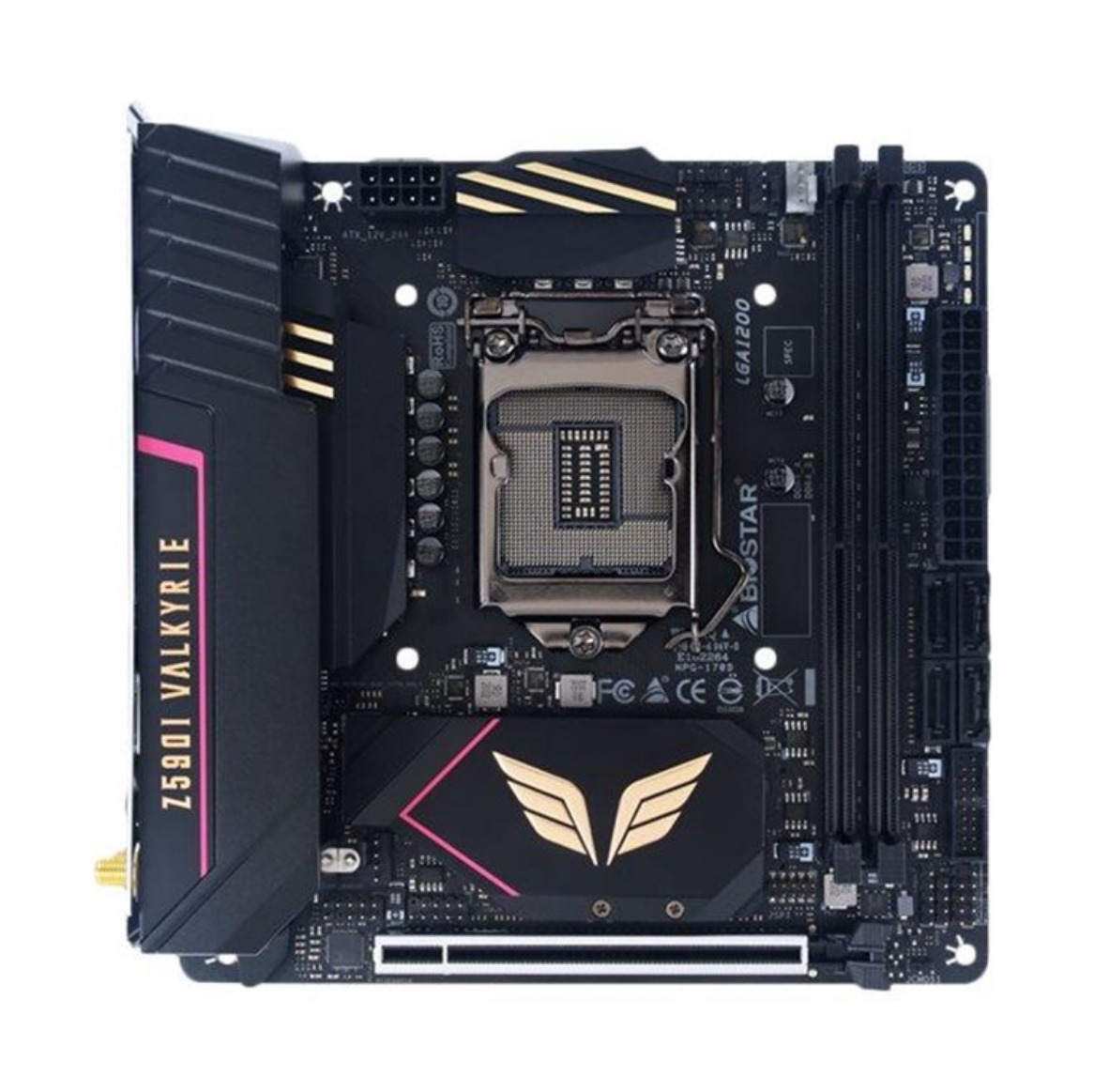 BIOSTAR Z590I VALKYRIE - motherboard - mini ITX - LGA1200 Socket Bundkort - Intel Z590 - Intel LGA12