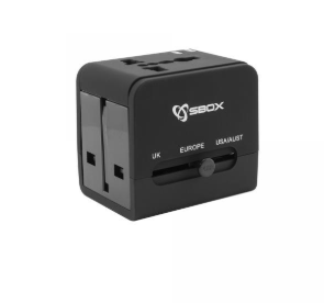 UNIVERSAL TRAVEL ADAPTER + USB CHARGER SBOX TA-23