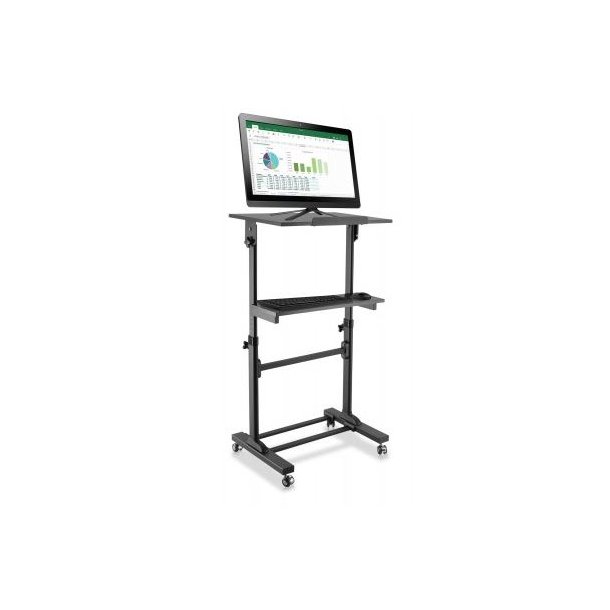 Workstation Notebook Stand with Adjustable Height Shelf